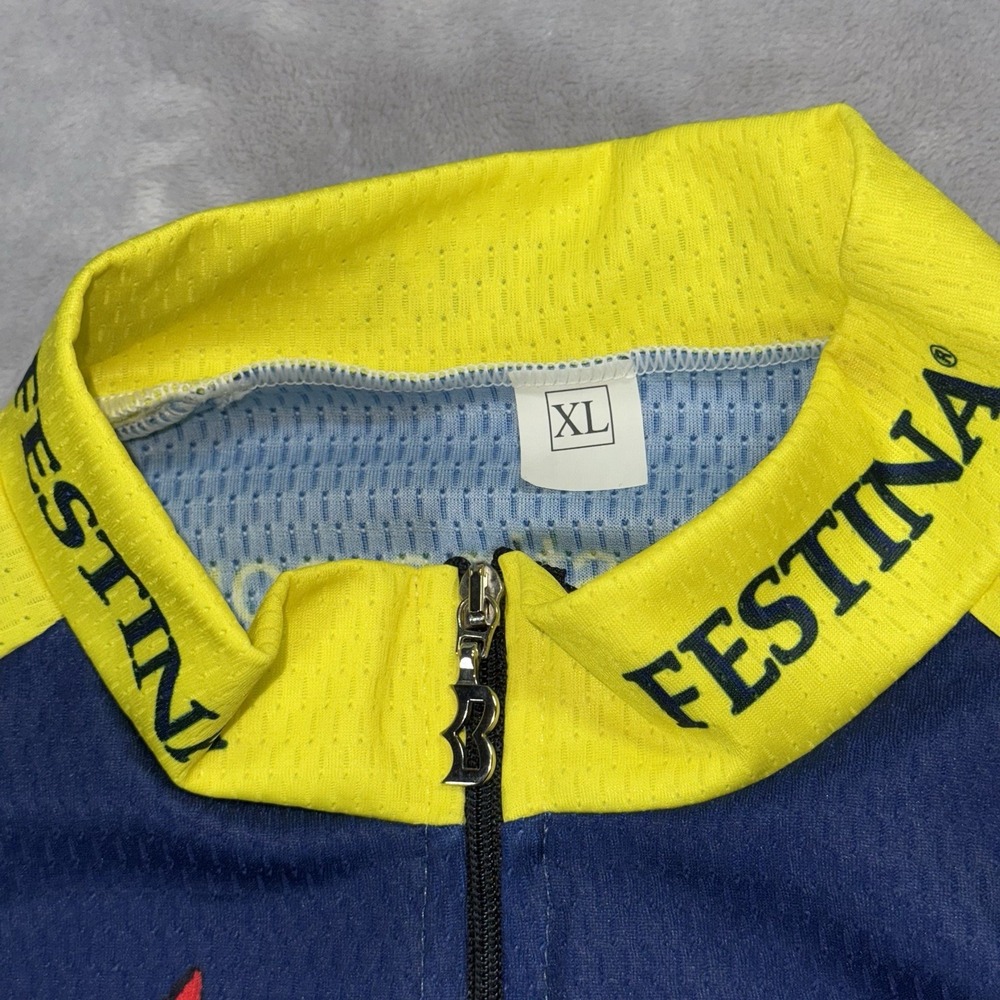 Biemme XL Cycling Jersey Men Blue Yellow Festina Watch Specialized Short Sleeve - Picture 2 of 6